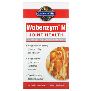 Wobenzym N, Refuerzo para la salud de las articulaciones, 200 comprimidos con recubrimiento entérico