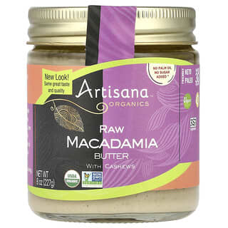 Artisana, Organics, Beurre de macadamia cru avec noix de cajou, 227 g