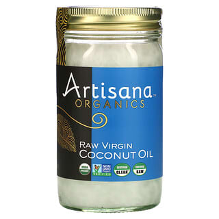 Artisana‏, מוצרים אורגניים, שמן קוקוס גולמי, כתית, 414 גר' (14 oz)