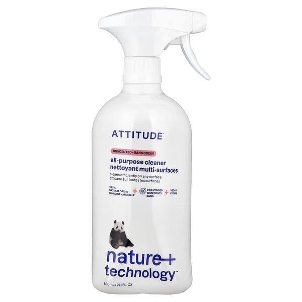 ATTITUDE, Nature + Technology™, Univerzálny čistiaci prostriedok, bez vône, 800 ml