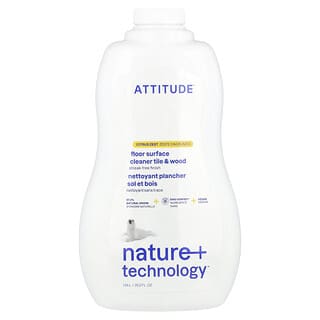 ATTITUDE, Limpiador de pisos y superficies, Para baldosas y madera, Ralladura de cítricos, 1,04 l (35,2 oz. líq.)