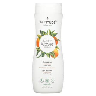 ATTITUDE, スーパーリーブスサイエンス、天然シャワージェル、活性効果、オレンジの葉、16 オンス (473 ml)
