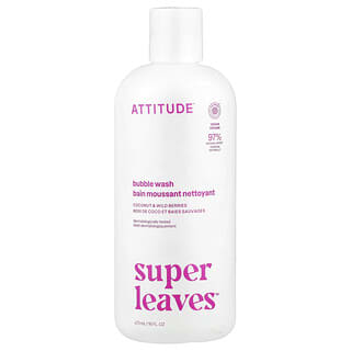 ATTITUDE, Super Leaves Science, Jabón líquido con burbujas, Hojas de té blanco, 473 ml (16 oz. Líq.)