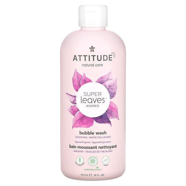 ATTITUDE, Super Leaves Science, Bubble Wash, White Tea Leaves, 16 fl oz