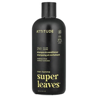 ATTITUDE, Super Leaves™, 2 n 1 Volume Shampoo & Conditioner, Amber & Citrus, 14 fl oz (415 ml)