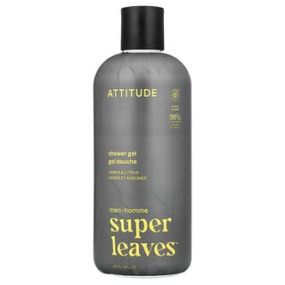 أتيتيود‏, Super Leaves ™ ، جل الاستحمام ، للرجال ، برائحة العنبر والحمضيات ، 14 أونصة سائلة (415 مل)