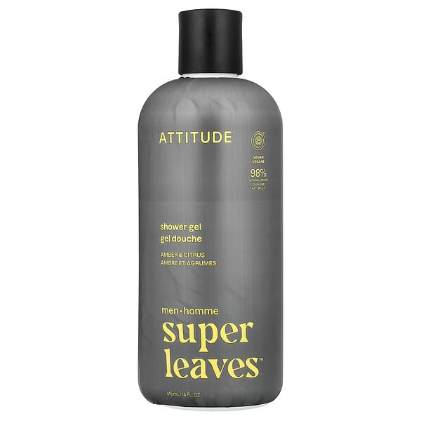 ATTITUDE, Super Leaves™, 샤워젤, 남성용, 호박 및 감귤류, 415ml(14fl oz)