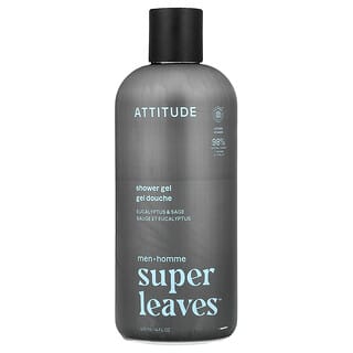 ATTITUDE, Super Leaves™, Shower Gel, For Men, Eucalyptus & Sage, 14 fl oz (415 ml)