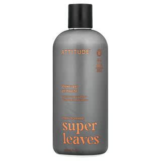 ATTITUDE, Super Leaves™, Shower Gel, For Men, Patchouli & Bourbon, 14 fl oz (415 ml)