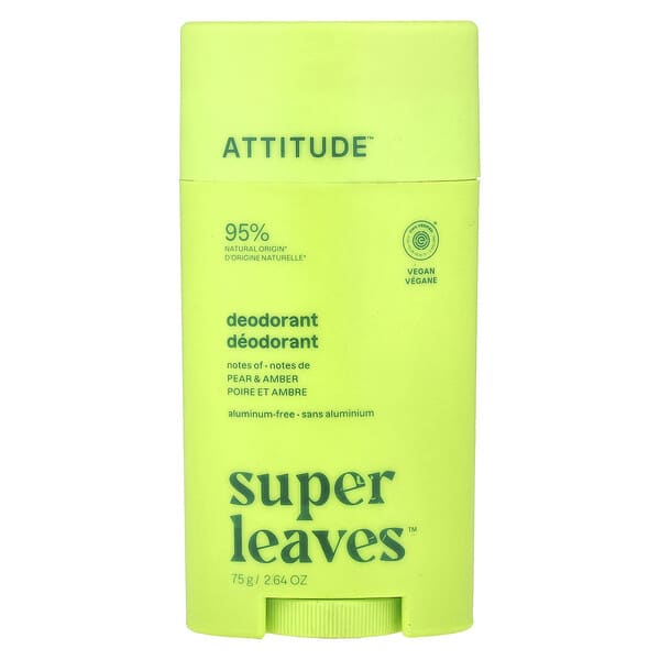ATTITUDE, Super Leaves™, 데오드란트 스틱, 배 & 호박, 75g(2.64oz)