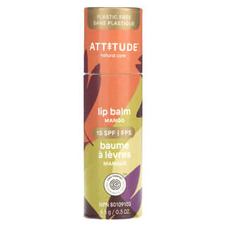 ATTITUDE, Leaves Bar, Lip Balm, SPF 15, Mango, 0.3 oz (8.5 g)