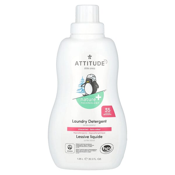 ATTITUDE, Little Ones, Laundry Detergent, FragranceFree, 35.5 fl oz