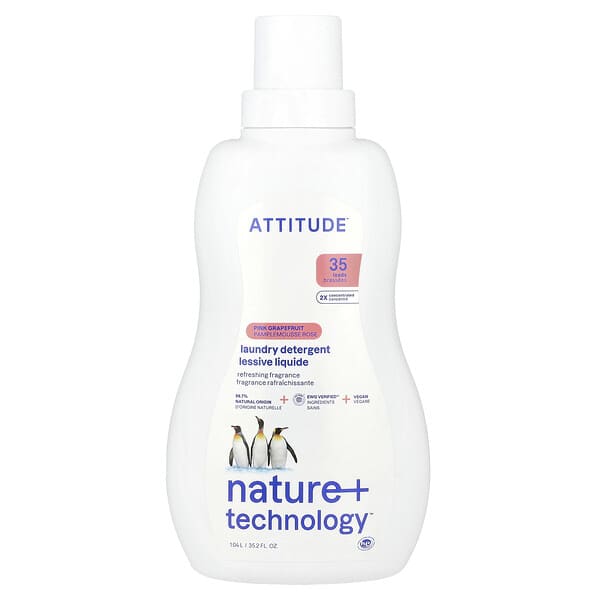 ATTITUDE, 세탁 세제, 핑크 자몽, 1.04l(35.2fl oz)