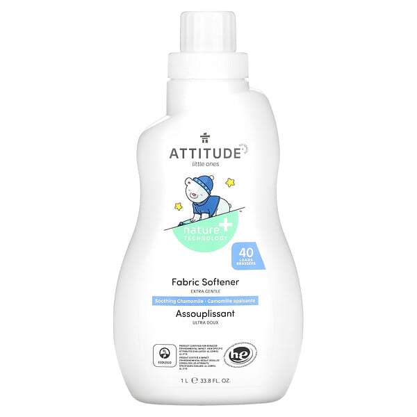 ATTITUDE, リトル・ワンズ、ファブリック・ソフトナー、ナイト、スージング・カモミール、33.8 fl oz (1 l)