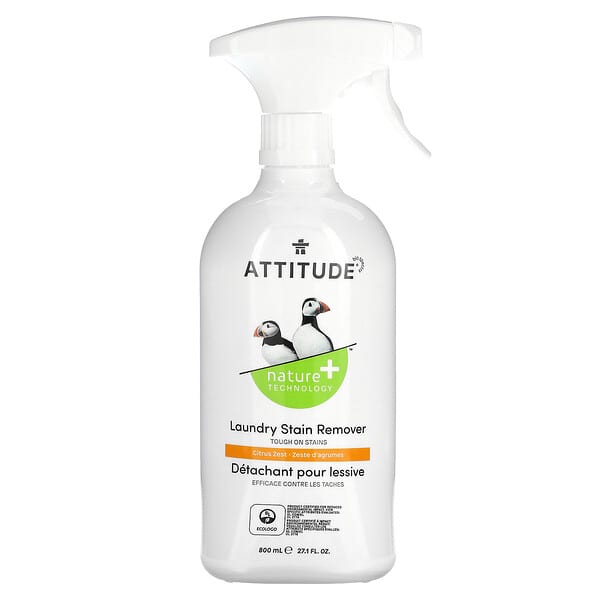 ATTITUDE, Laundry Stain Remover, Citrus Zest, 27.1 fl oz (800 ml)