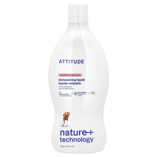 ATTITUDE, 주방 세제, 무향, 700ml(23.7fl. oz.)