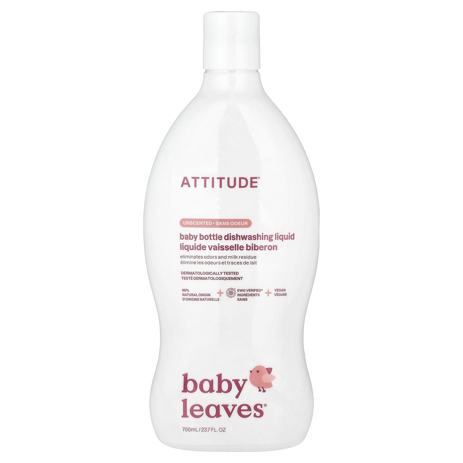 Baby Leaves, Liquide vaisselle pour biberon, Sans parfum, 700 ml