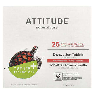 ATTITUDE, Dishwasher Tablets, 26 Water-Soluble Tablets