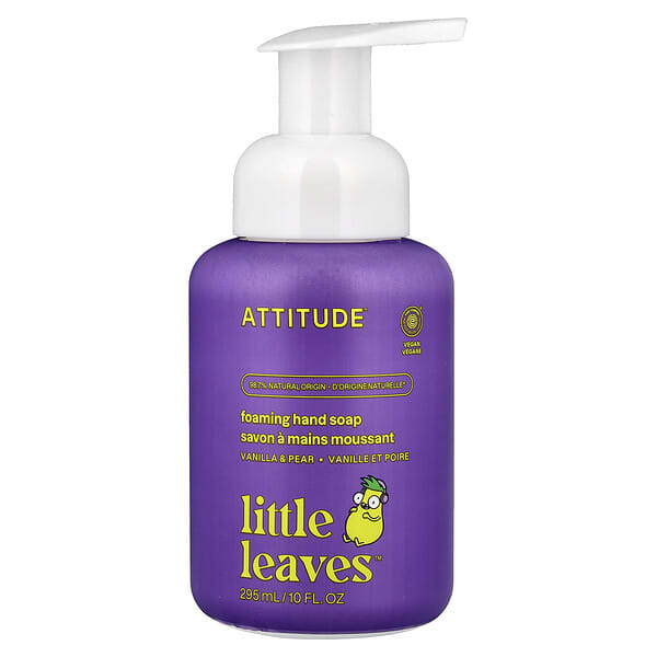 أتيتيود‏, Little Leaves ™ ، صابون رغوي لليدين ، بالفانيليا والكمثرى ، 10 أونصات سائلة (295 مل)