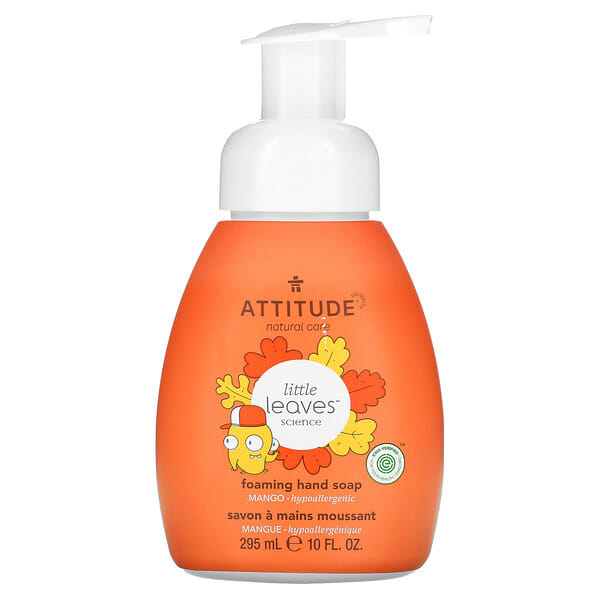 ATTITUDE, Little Leaves Science, Foaming Hand Soap, Mango, 10 fl oz (295 ml)