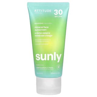 ATTITUDE, Écran solaire minéral pour le visage et le corps, FPS 30, Non parfumé, 75 g