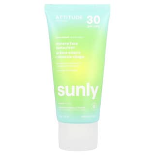 ATTITUDE, Sunly, Mineral Face Sunscreen, SPF 30, Unscented, 2.6 oz (75 g)
