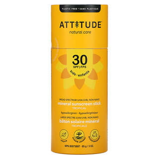 ATTITUDE, Kids, Mineral Sunscreen Stick, SPF 30, Tropical, 3 oz (85 g)