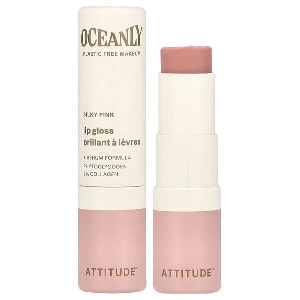 ATTITUDE, Oceanly™, 립글로스, 실키 핑크, 3.4g(0.12oz)