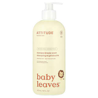 ATTITUDE, Baby Leaves™, Shampoo & Body Wash, Pear Nectar, 16 fl oz (473 ml)