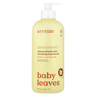 ATTITUDE, Baby Leaves™, Shampoo & Body Wash, Pear Nectar, 16 fl oz (473 ml)