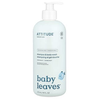 ATTITUDE, Baby Leaves Science, Shampoo 2-em-1 e Sabonete Líquido Natural, Leite de Amêndoas, frasco de 16 oz (473 ml)