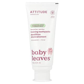 ATTITUDE, Baby, Training Toothpaste, Fluoride Free, Strawberry, 2.5 fl oz, (75 mL)