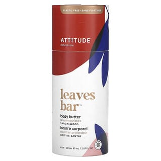 ATTITUDE, Leaves Bar, Body Butter, Sandalwood, 2.87 fl oz (85 ml)