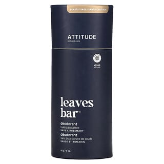 ATTITUDE, Leaves Bar Deodorant, Sage & Rosemary, 3 oz (85 g)