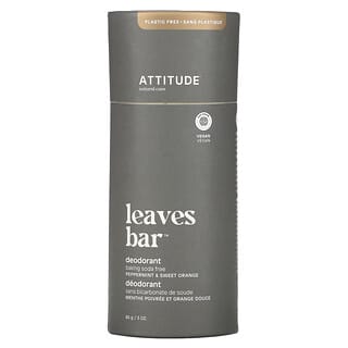 ATTITUDE, Leaves 바 데오드란트, 페퍼민트 & 스위트 오렌지, 85g(3oz)
