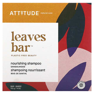 ATTITUDE, Leaves Bar, Shampooing nourrissant, Bois de santal, 113 g