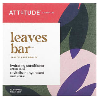 ATTITUDE, Leaves Bar, Barre revitalisante hydratante, Musc à base de plantes, 113 g