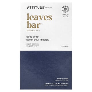 ATTITUDE, Leaves Bar, мыло для тела, шалфей и розмарин, 113 г (4 унции)