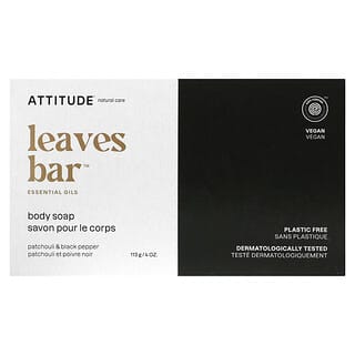 ATTITUDE, Leaves Bar, Body Bar Soap, Patchouli & Black Pepper, 4 oz (113 g)
