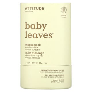 ATTITUDE, Baby Leaves, массажное масло-стик, сладкий миндаль, 1 унция (30 г)