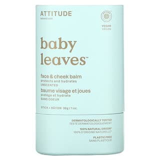 ATTITUDE, 嬰兒葉，面部和臉頰護膚霜，無味，1 盎司（30 克）