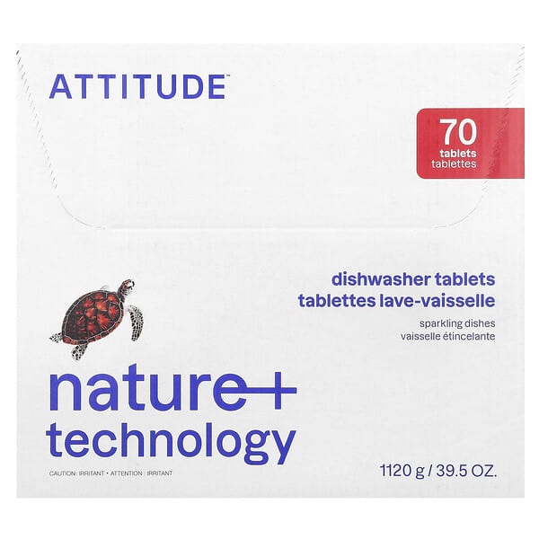 ATTITUDE, 식기세척기 정제, 70정, 1,120g(39.5oz)