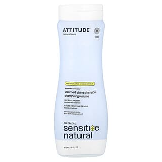 ATTITUDE, Champú natural para aportar volumen y brillo con avena, Sin fragancia, 473 ml (16 oz. líq.)