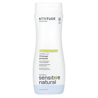 ATTITUDE, Oatmeal Sensitive Natural, Shower Gel, Extra Gentle, Unscented, 16 fl oz (473 ml)