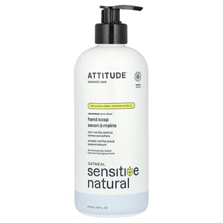 ATTITUDE, Oatmeal Sensitive Natural, Savon pour les mains, Sans parfum, 473 ml