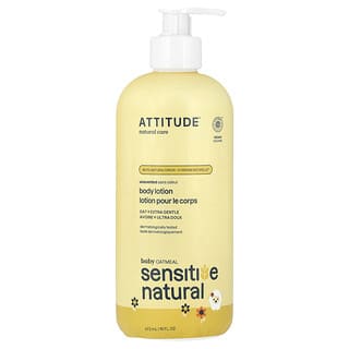 ATTITUDE, オートミール センシティブ ナチュラルベビーケア ボディローション、無香料、473ml（16液量オンス）