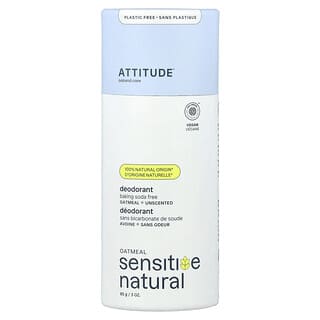 ATTITUDE, Cuidados Naturais Sensíveis à Aveia, Desodorante, Sem Perfume, 85 g (3 oz)