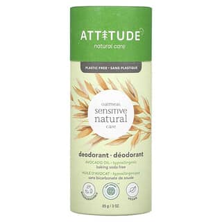ATTITUDE, Cuidado natural para pieles sensibles a la avena, Desodorante, Aceite de aguacate, 85 g (3 oz)