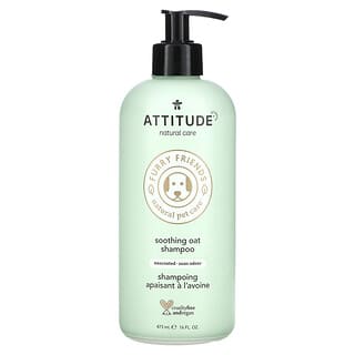 ATTITUDE, Furry Friends, Natural Pet Care, Soothing Oat Shampoo, Unscented, 16 fl oz (473 ml)