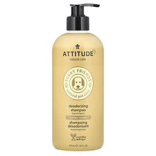 ATTITUDE, Amigos Peludos, Cuidados Naturais para Animais de Estimação, Shampoo Desodorizante, Lavanda, 473 ml (16 fl oz)